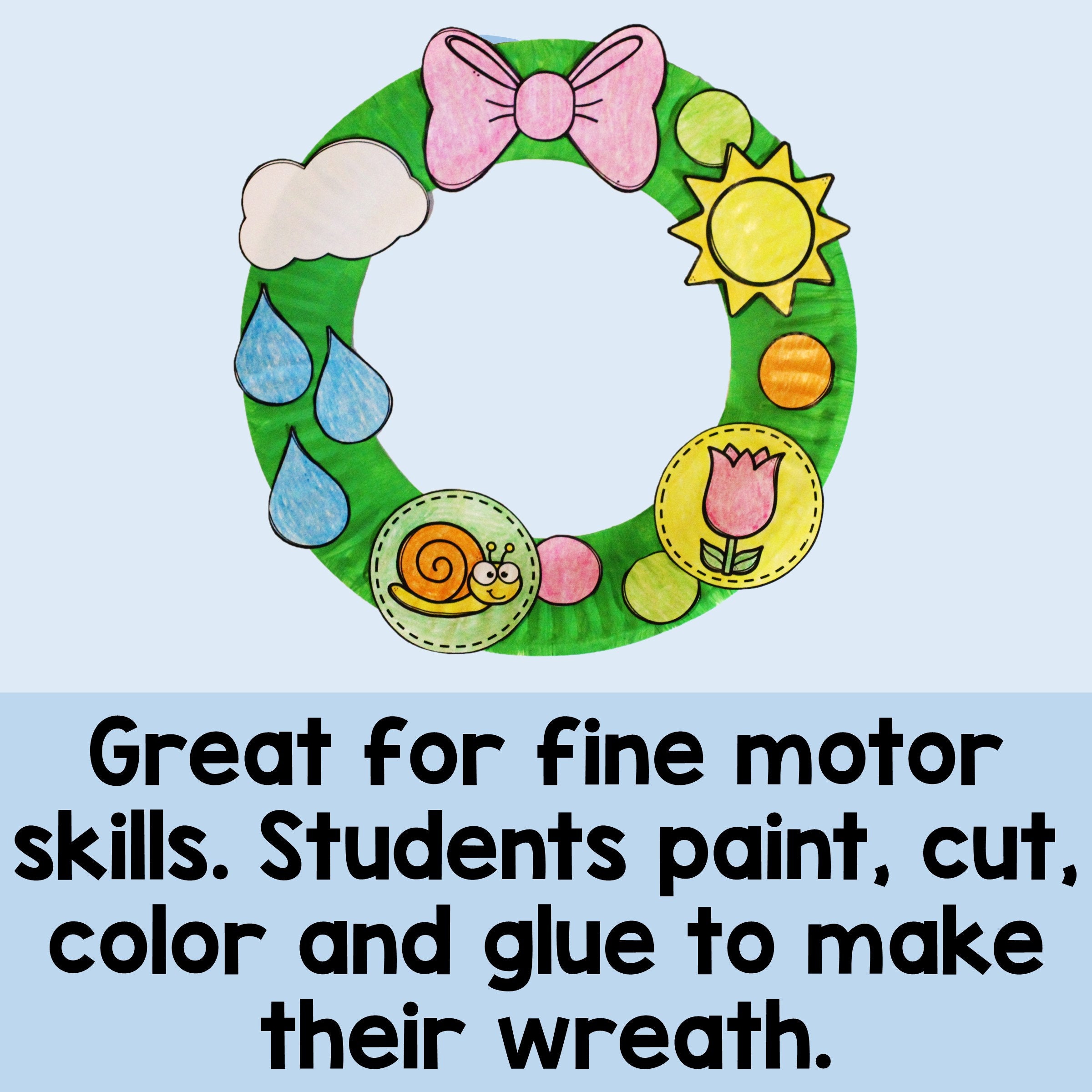 Spring Wreath Paper Plate Craft Activity | Art Project for Kids ...