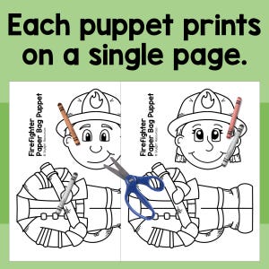 Marionetas de bombero hechas con bolsas de papel / Manualidades divertidas para ayudar a la comunidad para niños imagen 2