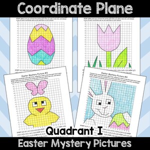 イースター座標平面ミステリー絵第 1 象限 楽しい教室のグラフ作成練習