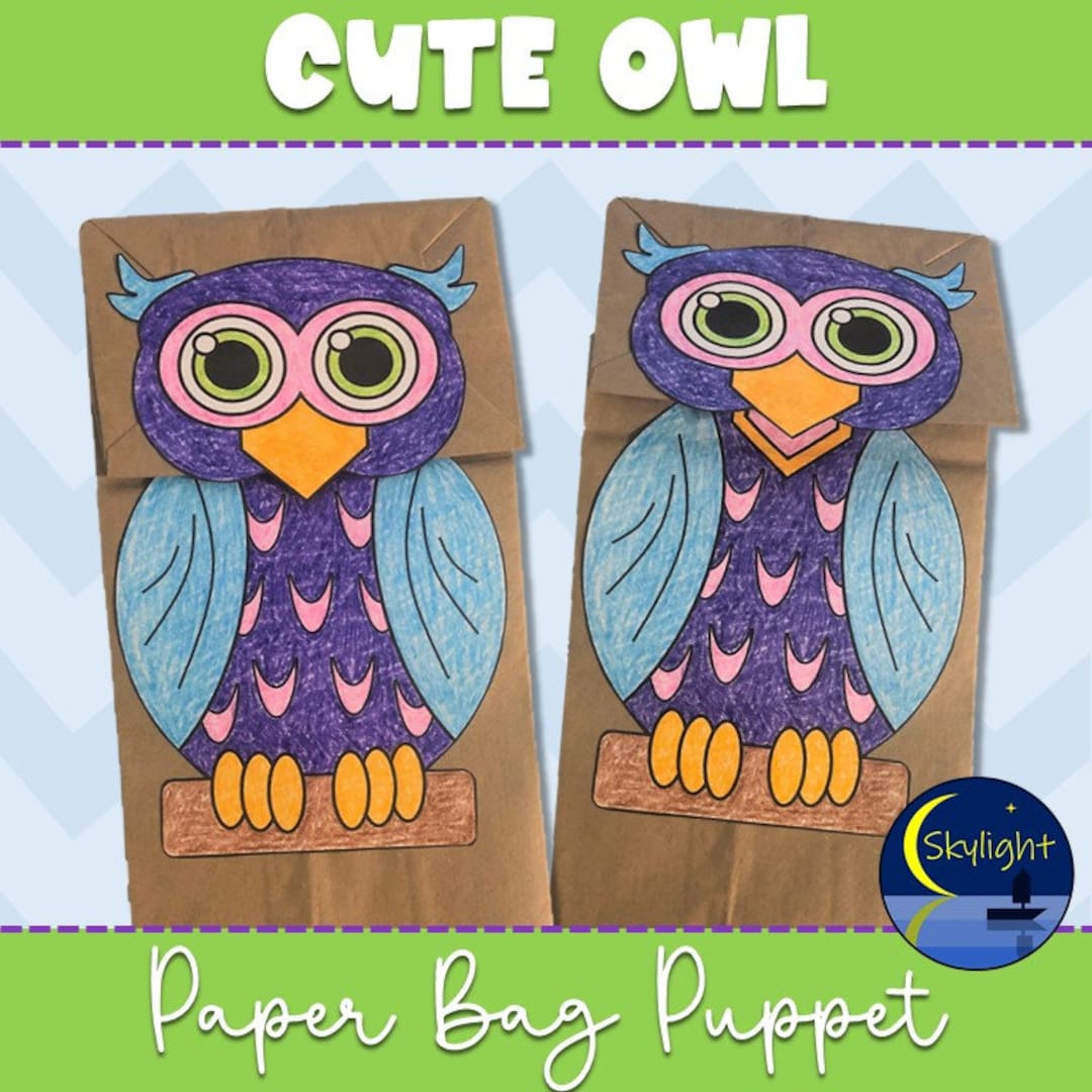 Owl Paper Bag Puppet Craft Activity for Elementary School Classrooms or ...