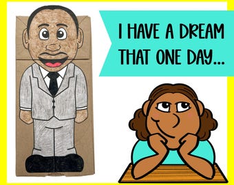 Martin Luther King Jr. Paper Bag Puppet | Black History Month Craft Activity