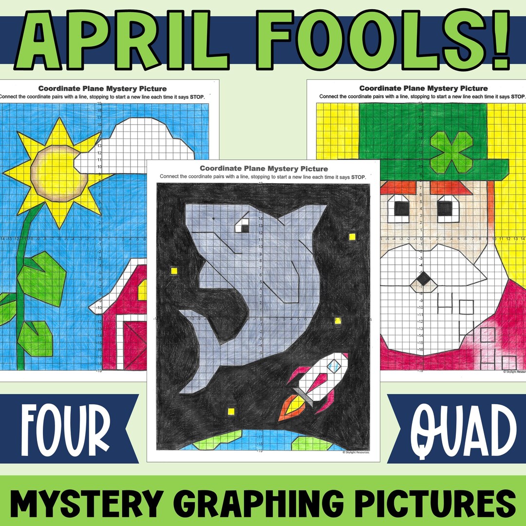 April Fools' Day Math Activity, Fun Coordinate Plane Mystery Graphing ...
