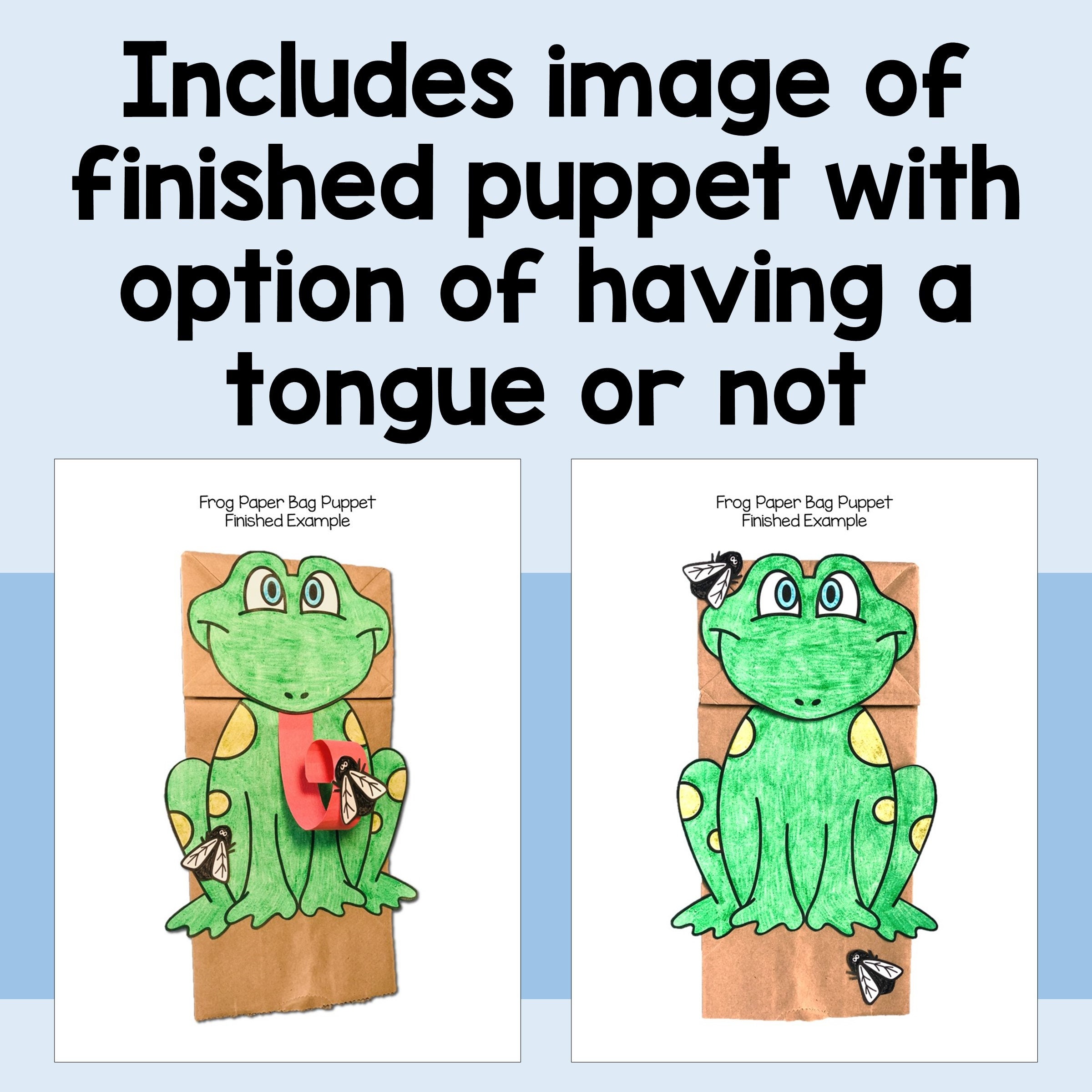 Hungry Frog Paper Bag Puppet Fun Spring Kids Activity for Classroom or ...
