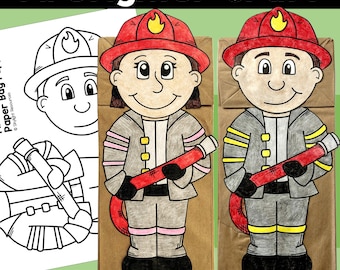 Feuerwehrmann Paper Bag Marionetten | Lustige Bastelaktivität für Kinder