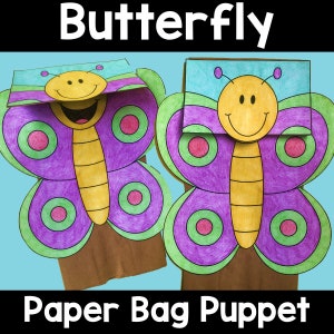 Marionnette papillon | Activité manuelle de printemps pour la classe ou la maison