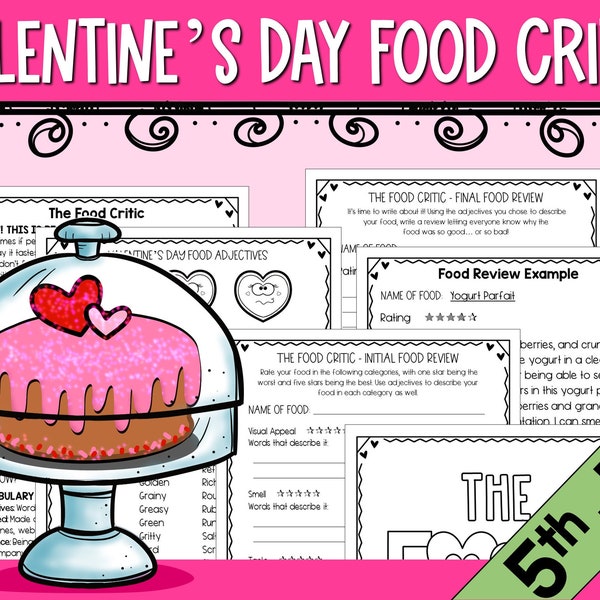 Valentine's Day Food Science Classroom or Homeschool Food Critic Writing Activity for 5th - 7th Grade