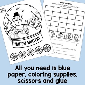 Winter Graphing | Fun Snowman Scene Math Craft Activity for Kids - Etsy