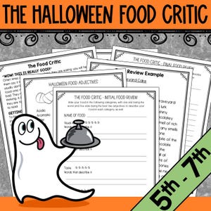 Write Like a Food Critic Halloween Food Science Activity for 5th - 7th Grade Students