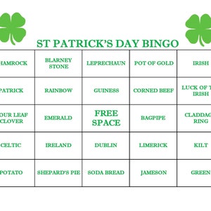 St Patrick&#39;s Day Personalized Bingo, Printable The White Lotus Custom Bar/Party Bingo Game PDF