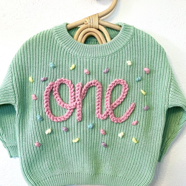Custom Birthday Sweater | Toddler and Baby Name Sweater | First Birthday Sweater | Baby Birthday Sweater | Birthday One Sweater | Baby Gift