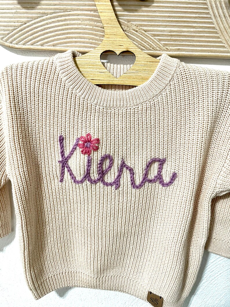 Custom Hand Embroidered Toddler and Baby Name Sweater Etsy