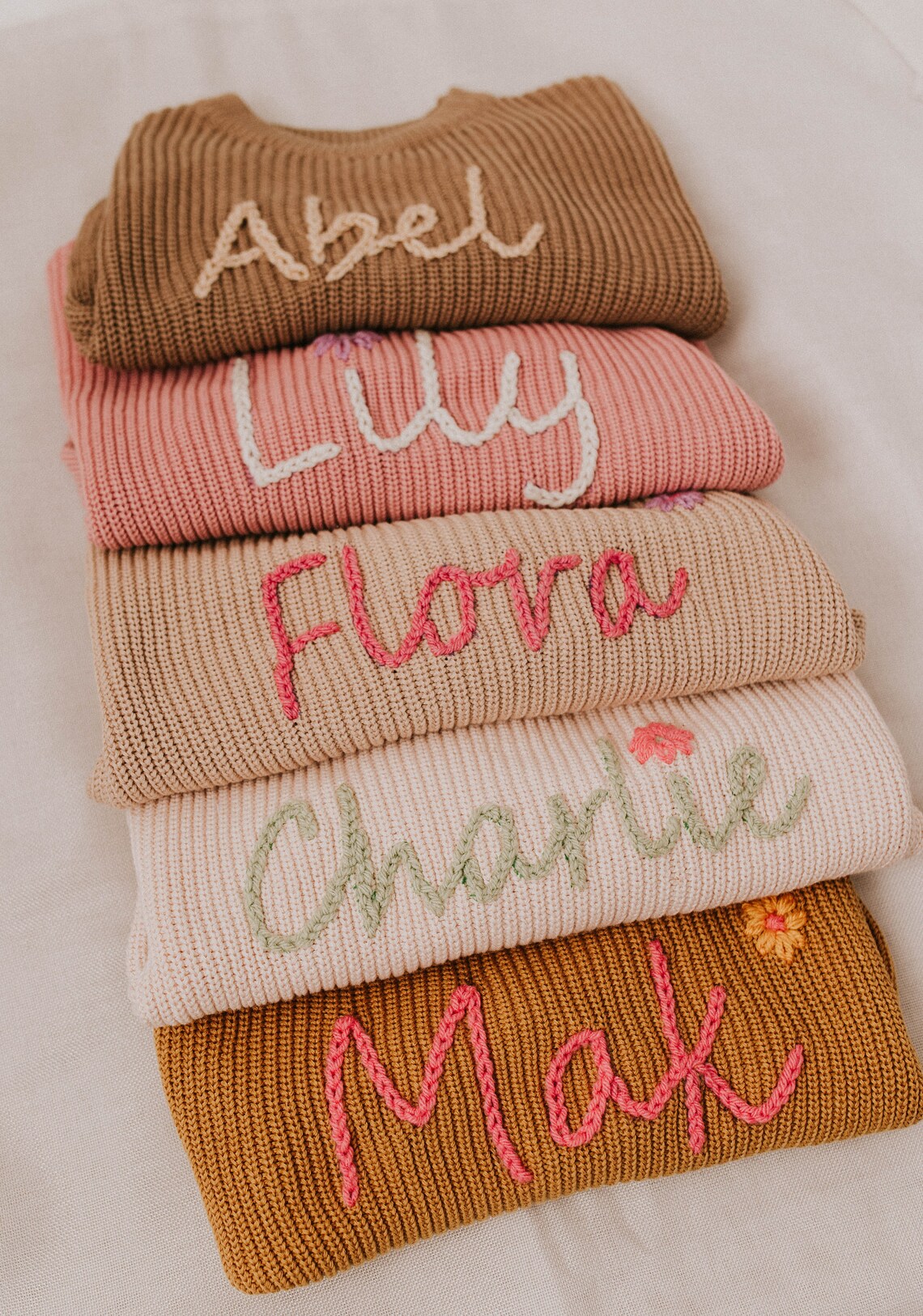 Custom Hand Embroidered Toddler and Baby Name Sweater Etsy
