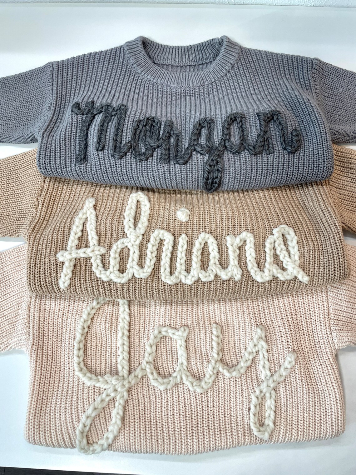 Custom Hand Embroidered Toddler and Baby Name Sweater Etsy