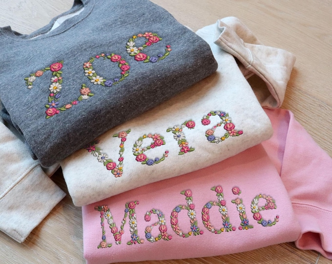 Baby Girl Embroidered Pattern Long Sleeve O-Neck Cotton Hoodie