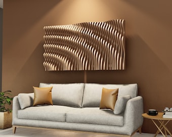 Archivo CNC para decoración de pared de madera ondulada paramétrica (DXF, DWG)