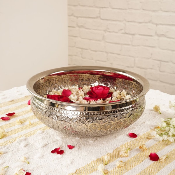 Decorative Traditional 10 Inches Urli Bowl for Home Decor|Decorative Urli for Wedding Gift, Festival Gifts, Birthday Gift, Mother's Day Gift