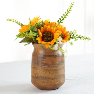 Wood Vase for Home Décor, Flower Vase, Minimalistic Wood Décor Vase for Dried Flowers, Birthday Gift, Wedding gift, Festive Decor