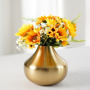 Metall Gold Droplet Blumenvase, dekorative Vase für Tisch Wohnzimmer Büro Herzstück, Blumenvase, Herzstück Vase, Hochzeitsgeschenk