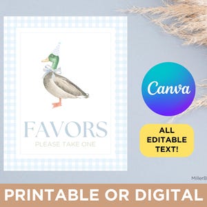 Editable One Lucky Duck Mallard Duck Signs One Year Old Birthday Party I Favors I Drinks I Food I Cards I Gifts I Sweets I Printable