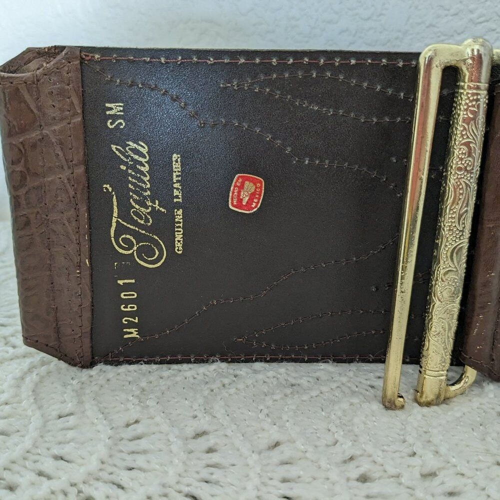 Vintage Tequila Leather Cinch Belt - Brown - Corset/stretch  display picture 3