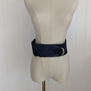 Genuine Leather Navy Blue Wrap Waist Belt Overlap Wide Minimalist Belt S Navy Blue Leather Wrap Belt - Etsy main image 4
