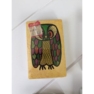 Mazzo di carte da gioco vintage e sigillato, gufo MCM Groovy retrò, marchio Trump