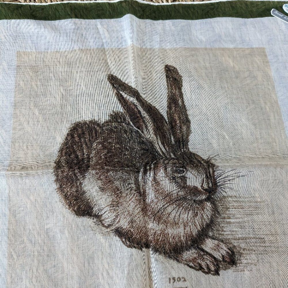 Vintage MCM Kreier Rabbit Scarf/handkerchief Switzerland 100 Cotton Etsy
