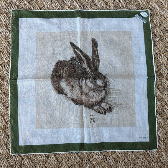 Vintage MCM Kreier Rabbit Scarf/Handkerchief - Swi