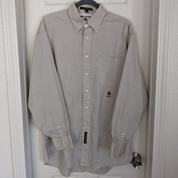 Vintage 90's Tommy Hilfiger Men's Button Up Shirt… - image 1