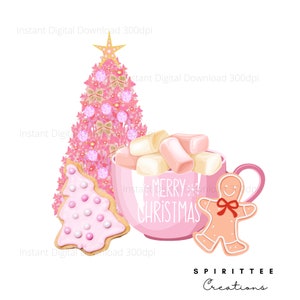 Christmas Mug Design PNG, Instant Digital Download, Christmas Design