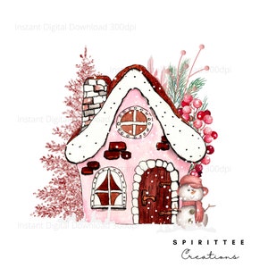 Christmas Ginger House PNG, Instant Digital Download, Christmas Design
