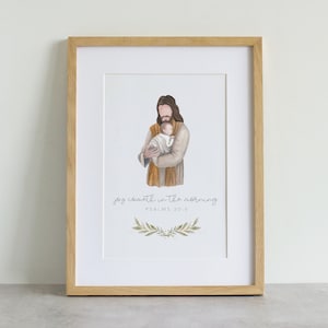 Regalo de aborto espontáneo, regalos para la pérdida de un bebé, Jesús y su bebé, regalo de pérdida de embarazo, póster cristiano, bebé ángel, arte de aborto espontáneo