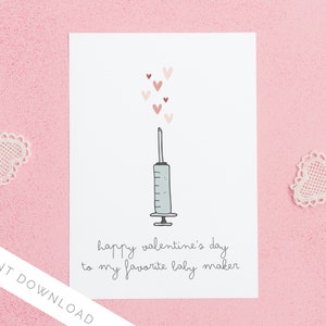 FIV San Valentín, Tarjeta de San Valentín TTC, Tarjeta de FIV, Regalo de infertilidad, Fertilidad Doctor Baby Maker