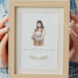 Regalo por aborto espontáneo - Regalos por pérdida de un bebé - Jesús con un bebé - Regalo por pérdida de embarazo - Póster cristiano - Bebé ángel