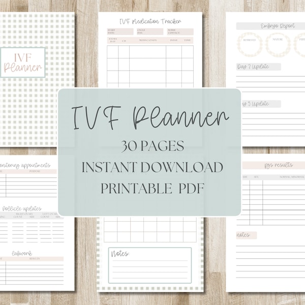 IVF Planner | IVF Calendar | TTC Planner | Fertility Planner Journal | Infertility Organizer