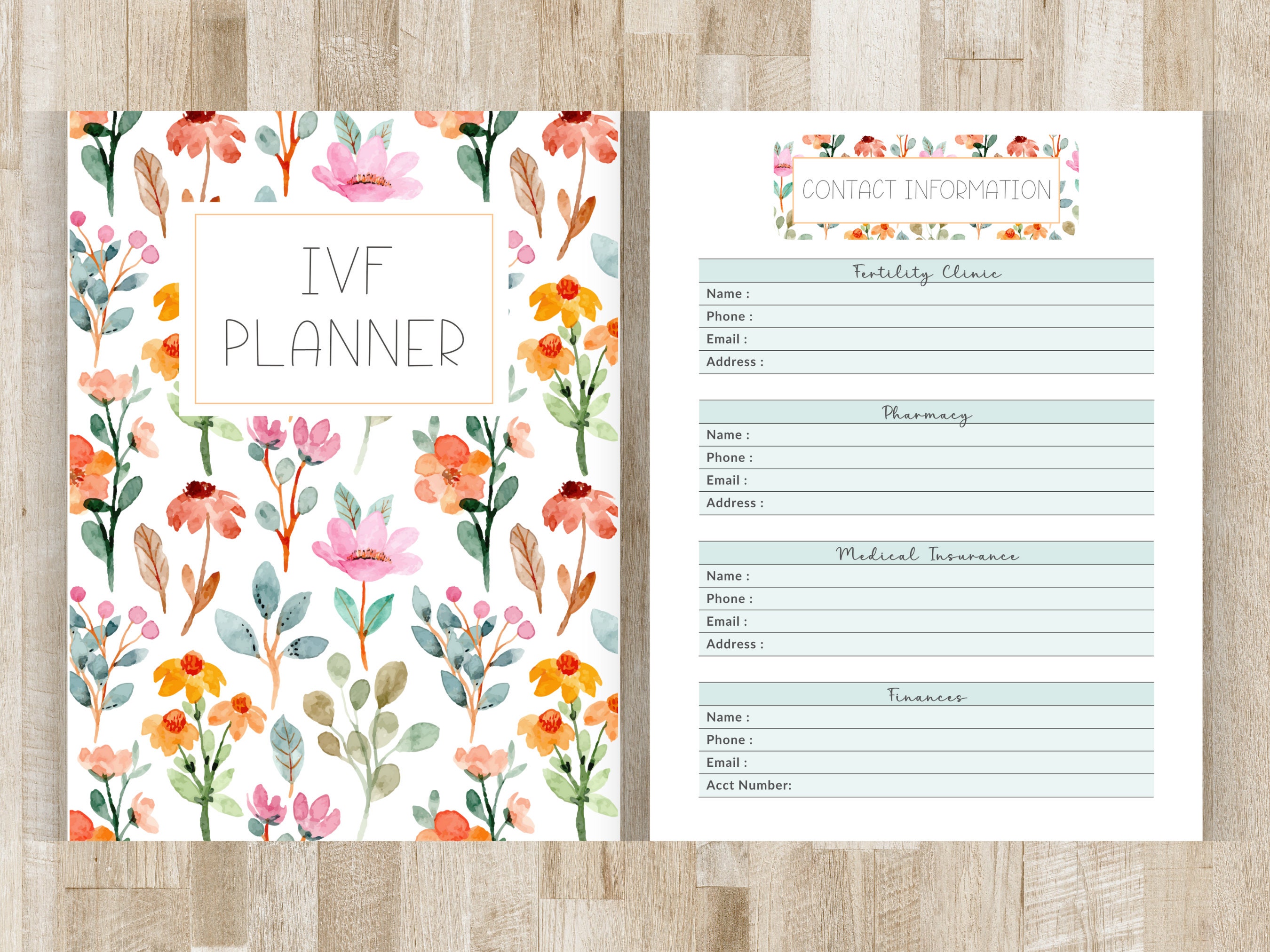 IVF Planner IVF Calendar TTC Planner Fertility Planner Journal ...