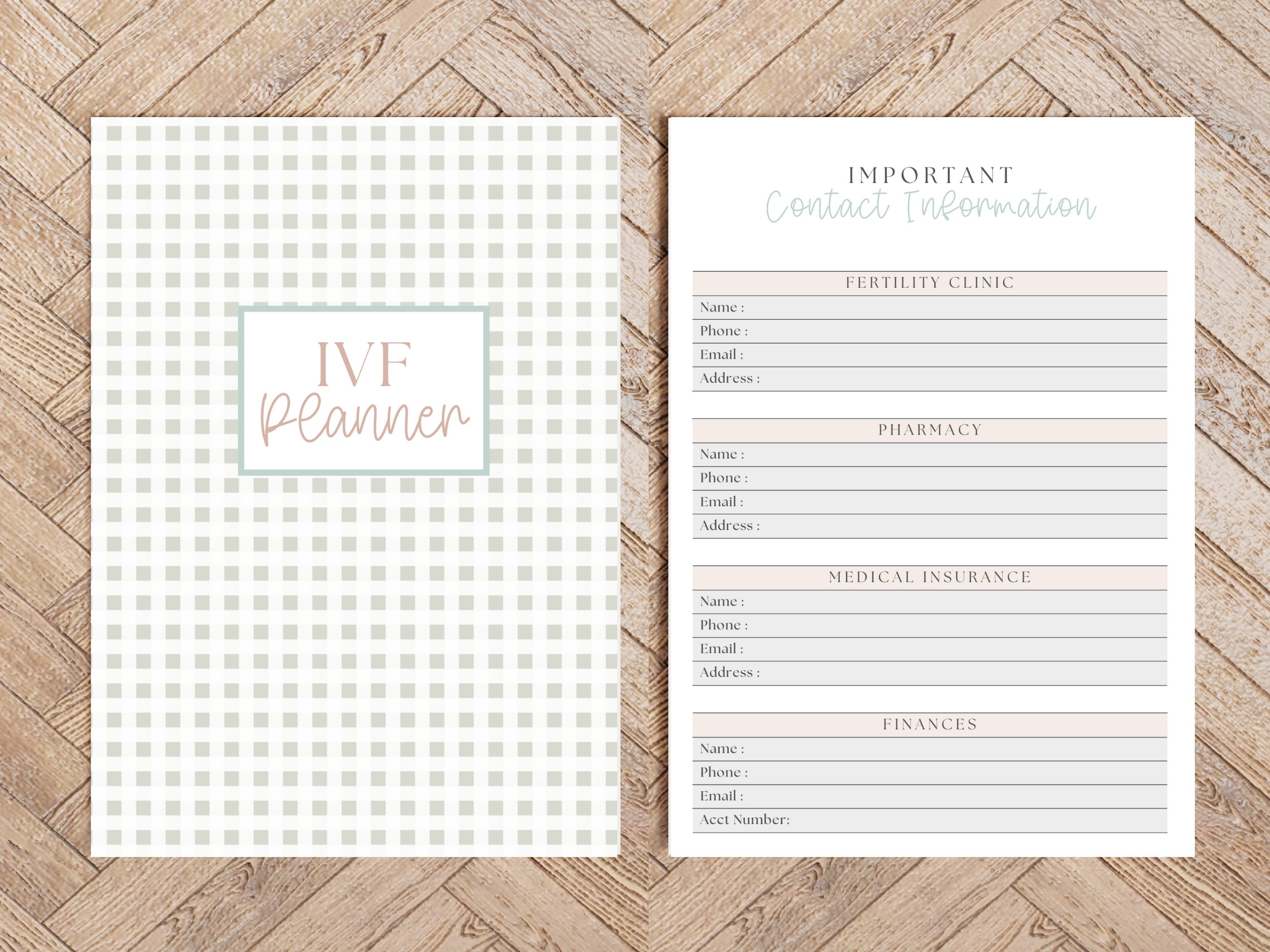 IVF Planner IVF Calendar TTC Planner Fertility Planner Journal ...