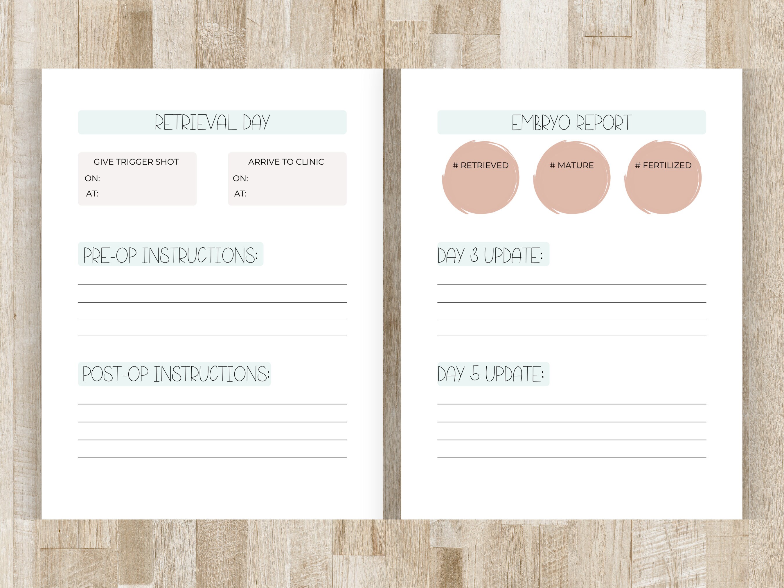 IVF Planner IVF Calendar TTC Planner Fertility Planner Journal ...