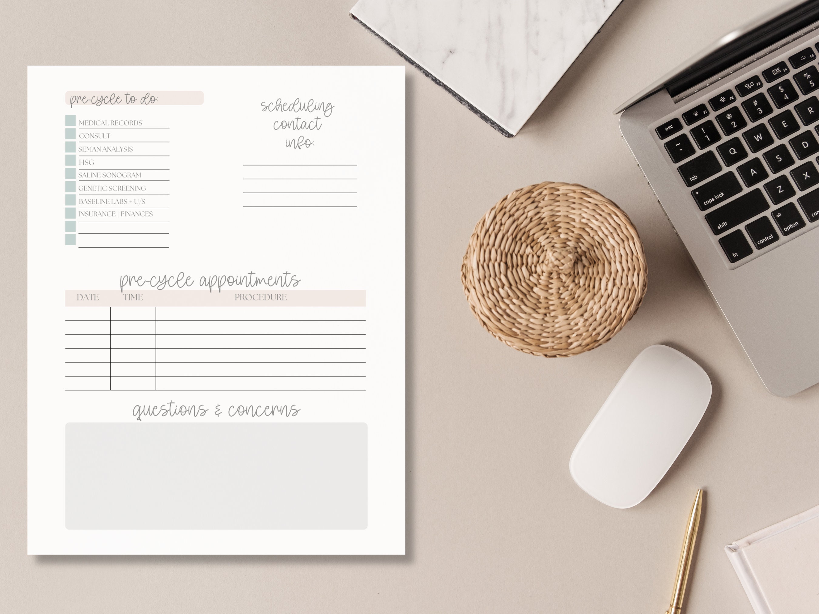 IVF Planner IVF Calendar TTC Planner Fertility Planner Journal ...