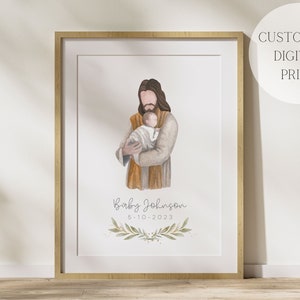 Personalized Miscarriage Gift, Miscarriage Keepsake, Miscarriage Art, Baby Loss Gift, Jesus Holding Baby, Angel Baby Art, Miscarry