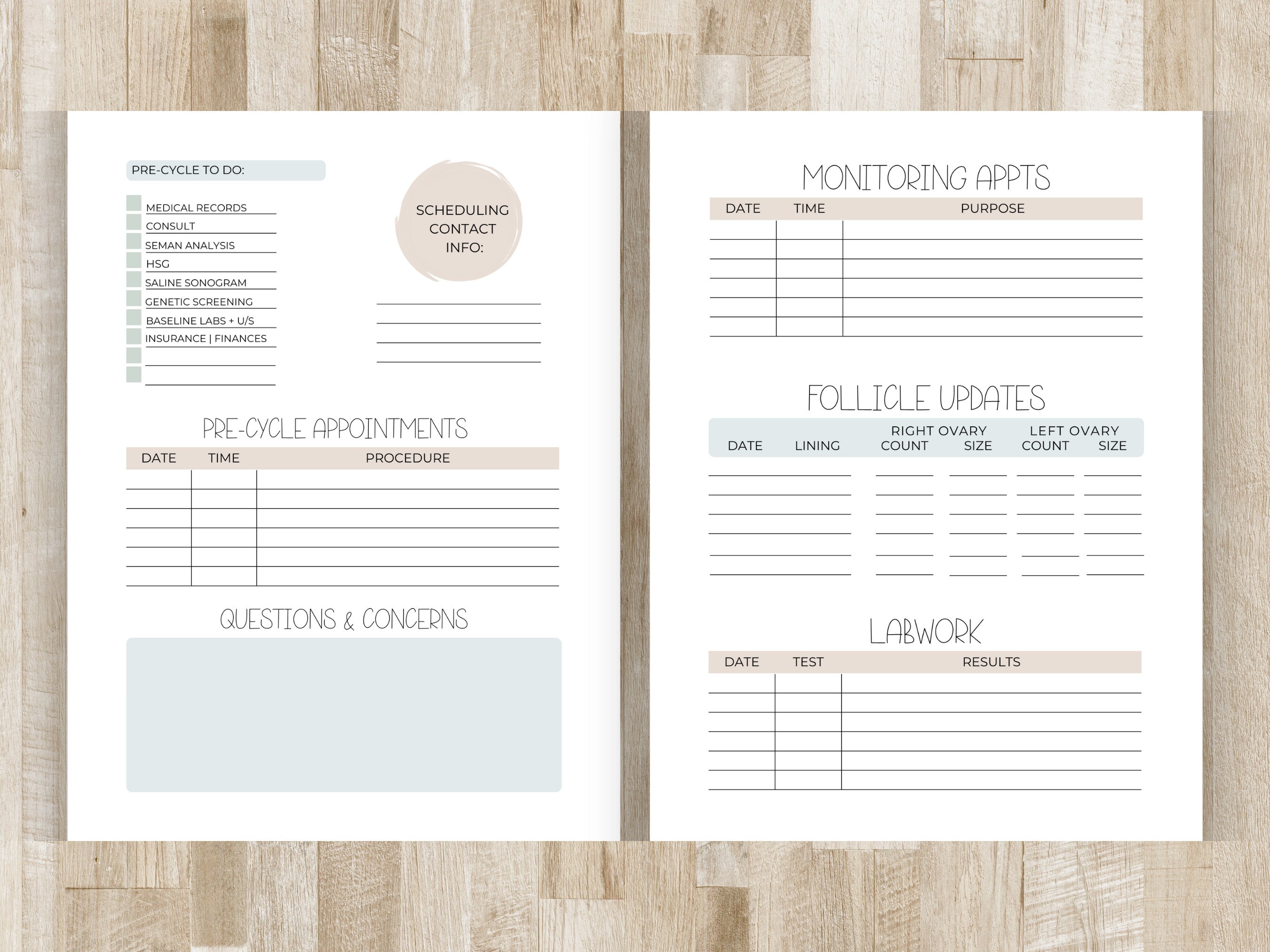 IVF Planner IVF Calendar TTC Planner Fertility Planner Journal ...