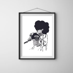 Wall Art | BUILD | Digital Print | Black Art | Black Hair | Poster | Black and White |