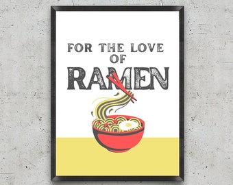 Muurkunst | LIEFDE VOOR RAMEN | Digitale afdruk | Eten |  Fijnproever | Poster |