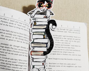Berirexrion - Marcadores De Metal Para Gatos, 5 Unidades, Divertidos Clips De Papel, Inspiradores Para Los Amantes De Los Libros, Regalos De Gusanos De Biblioteca, Marcadores De Metal, Para Niños