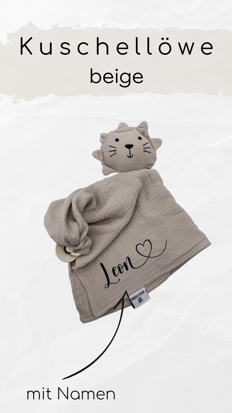 Kuscheltier Baby personalisiert Kuscheltuch mit Name Schmusetuch mit Namen Ein persönliches Geschenk zur Geburt für Mädchen und Jungen Bild 6