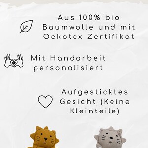Kuscheltier Baby personalisiert Kuscheltuch mit Name Schmusetuch mit Namen Ein persönliches Geschenk zur Geburt für Mädchen und Jungen Bild 4