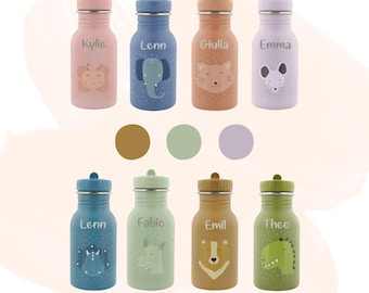 Kinder Trinkflasche mit Namen personalisiert aus Edelstahl | Kita | Trixie | Wasserflasche | Schulstart | zur Geburt | Geschenk Einschulung