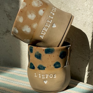 Personalized Ceramic Coffee or Tea Mug – Custom Name Mug – Handmade Pottery Gift for Coffee Lover – Unique Birthday Gift – Dishwasher Safe