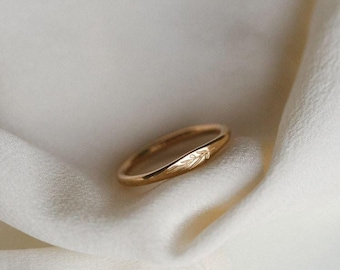 Olive Branch Signet Ring, Dainty Signet Ring, Slim Signet Ring, Botanical Stacking Ring  14k Gold vermeil Fill, Sterling Silver