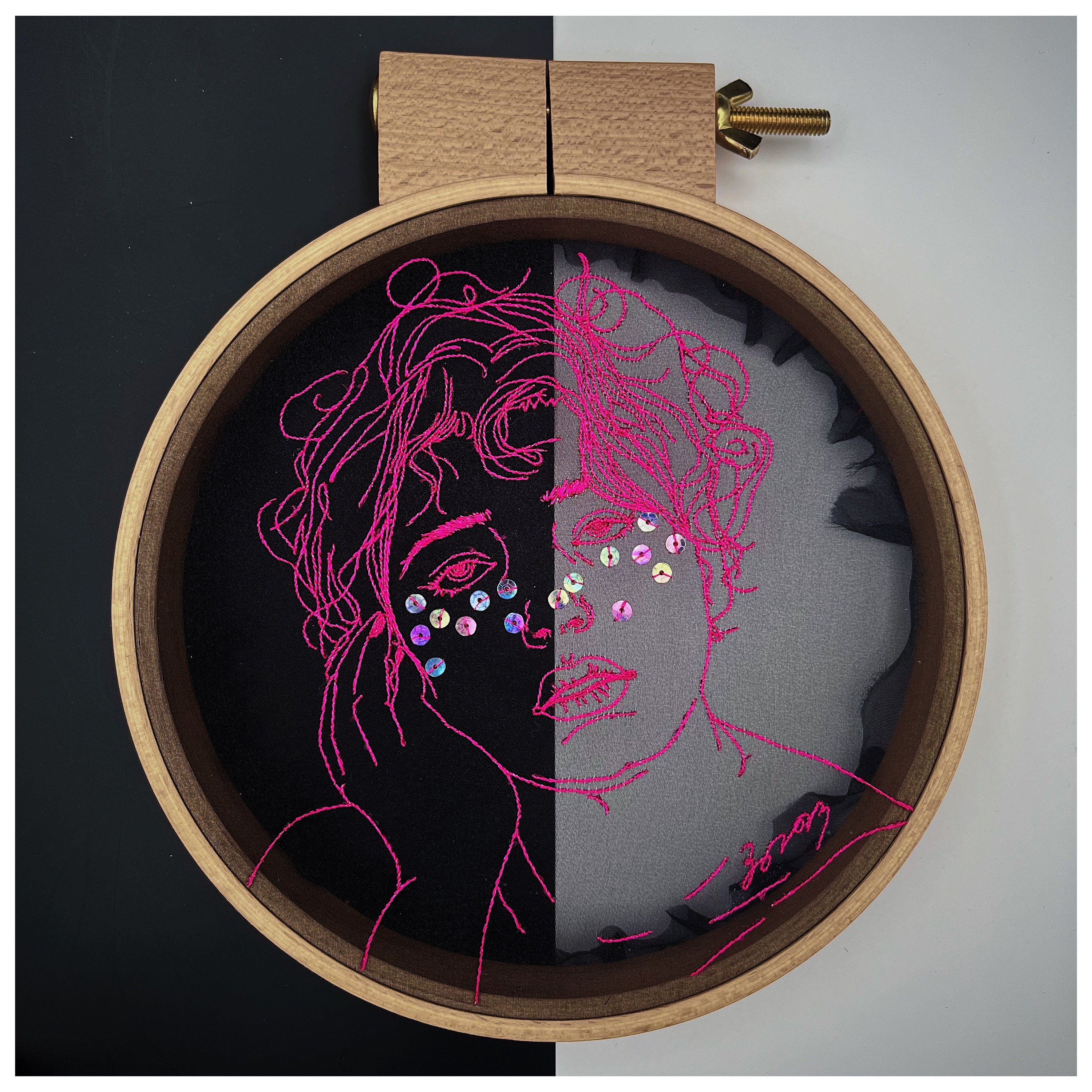 SOLD | EXHIBITION ONLY | Modern Embroidery Art Piece | Framed Hoop ...